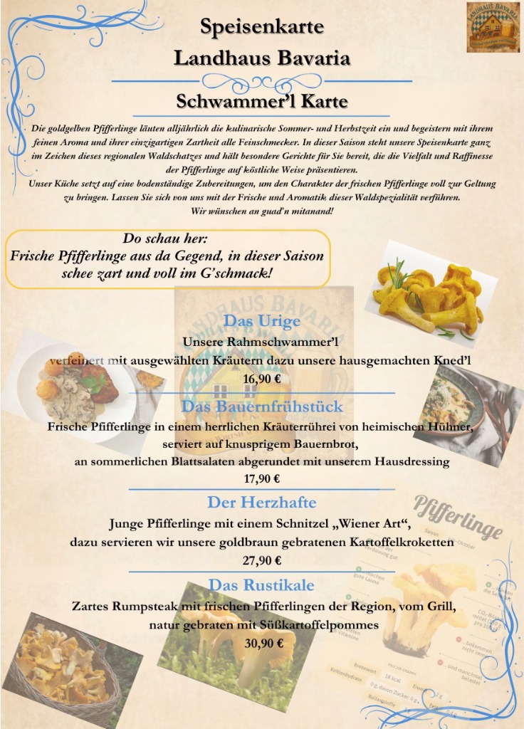 Saisonale Specials (Schwammer’l Karte)